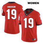 Women's Georgia Bulldogs NCAA #19 Adam Anderson Nike Stitched Red Legend Authentic College Football Jersey XGN3854RO